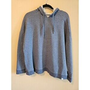 XL  hooded sweatshirt, ruffle back, blue, travel, life,integrity, earth